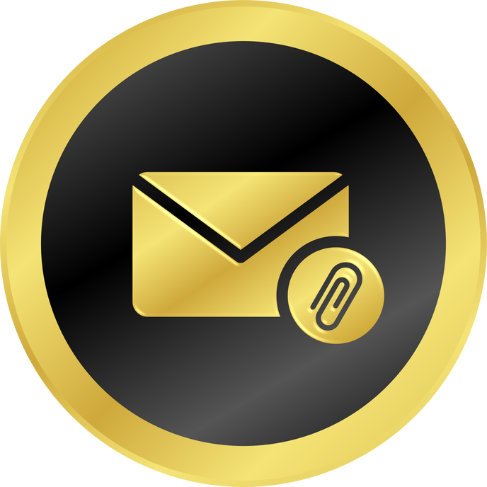 Golden Email Attachment Icon